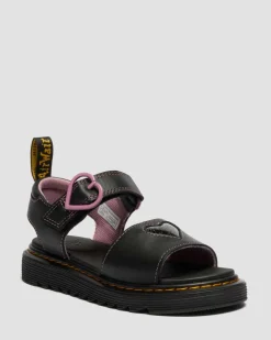 Junior Marlowe Ii Glitzer Herz Leder Schuhe in Schwarz