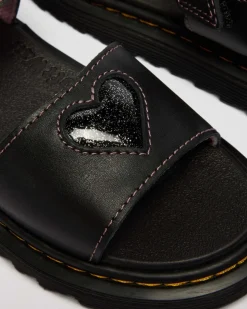 Junior Marlowe Ii Glitzer Herz Leder Schuhe in Schwarz