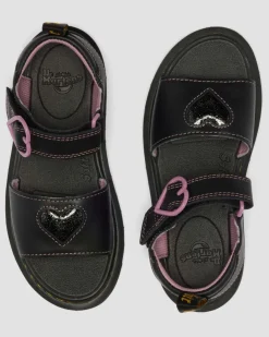 Junior Marlowe Ii Glitzer Herz Leder Schuhe in Schwarz