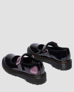 Junior Mary Jane Bex Patent Lamper Leder Schuhe in Schwarz