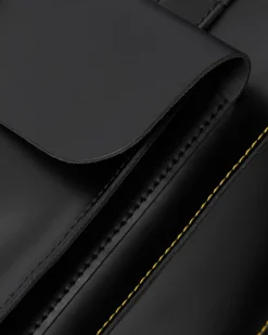 Kiev Glattleder Laptop Rucksack in Schwarz