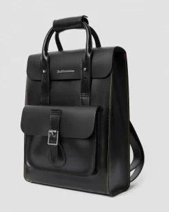 Kiev Glattleder Laptop Rucksack in Schwarz