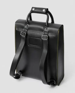 Kiev Glattleder Laptop Rucksack in Schwarz