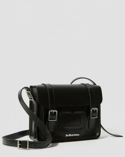 Kiev Glattleder Umhängetasche 28 cm in Schwarz