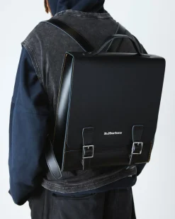 Kiev Leder Box Laptop Rucksack in Schwarz