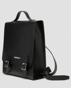 Kiev Leder Box Laptop Rucksack in Schwarz
