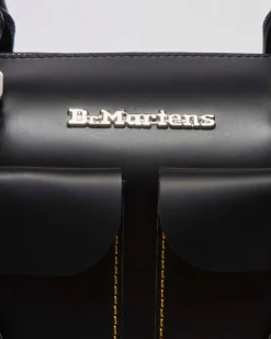 Kiev Leder Top Handle Tasche in Schwarz