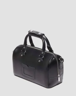 Kiev Leder Top Handle Tasche in Schwarz