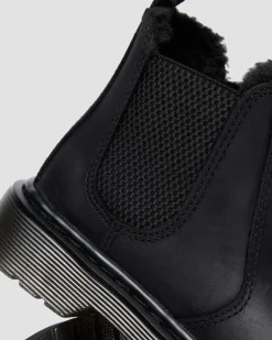 Kinder 2976 Leonore Chelsea Boots mit Kunstfellfutter in Schwarz