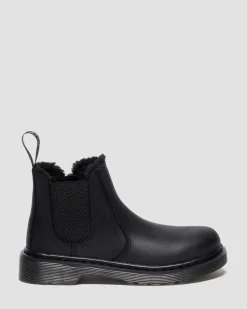 Kinder 2976 Leonore Chelsea Boots mit Kunstfellfutter in Schwarz