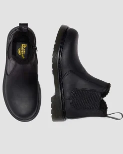 Kinder 2976 Leonore Chelsea Boots mit Kunstfellfutter in Schwarz