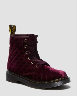 Kinder 1460 Samt Schnürstiefel