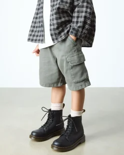 Kinder 1460 Softy T Leder Schnürstiefel in Schwarz