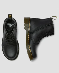 Kinder 1460 Softy T Leder Schnürstiefel in Schwarz