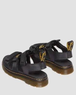 Kinder Callan Extra Tough Leder Sandalen in Schwarz