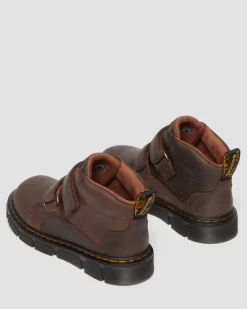 Kinder Raffe Easy-On Leder Stiefel in Dunkelbraun