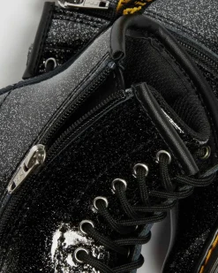 KLEINKIND 1460 GLITZER LACKLEDER STIEFEL in Schwarz & Silber
