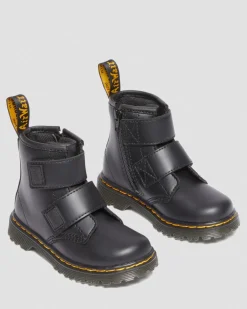 Kleinkind 1460 Leder Riemensandalen mit Klettverschluss in Schwarz
