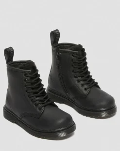 Kleinkind 1460 Serena Lederstiefel mit Kunstpelzfutter&nbsp; in Schwarz