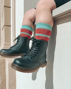 Kleinkind 1460 Softy T Leder Schnürstiefel in Schwarz