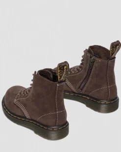 Kleinkind 1460 Tumbled Nubuck Stiefel in Dunkelbraun