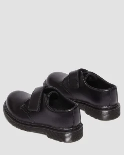 Kleinkind Kamron Leder Riemen Klettverschluss Oxford Schuhe in Schwarz