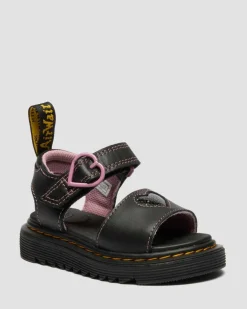 Kleinkind Marlowe Ii Glitzer Herz Leder Schuhe in Schwarz
