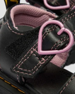Kleinkind Marlowe Ii Glitzer Herz Leder Schuhe in Schwarz