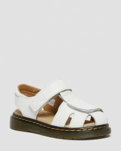 Kleinkind Moby II Leder Riemensandalen mit Klettverschluss in Weiß