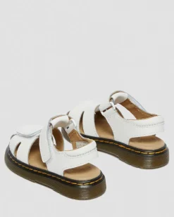 Kleinkind Moby II Leder Riemensandalen mit Klettverschluss in Weiß