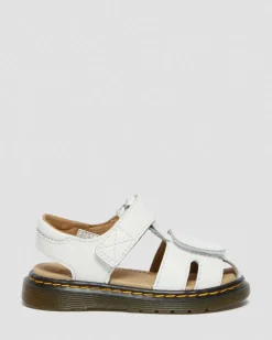 Kleinkind Moby II Leder Riemensandalen mit Klettverschluss in Weiß