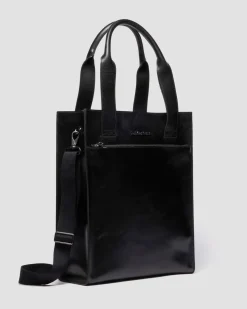 LEDER TOTE BAG in Schwarz