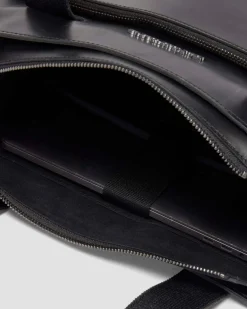 LEDER TOTE BAG in Schwarz