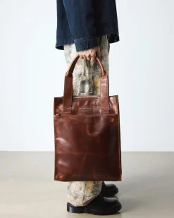 LEDER TOTE BAG in Tan
