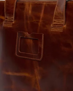 LEDER TOTE BAG in Tan