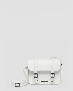 Leder Umhängetasche 18 cm in Weiß