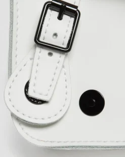 Leder Umhängetasche 18 cm in Weiß