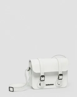 Leder Umhängetasche 18 cm in Weiß