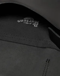 Leder Umhängetasche 18 cm in Schwarz