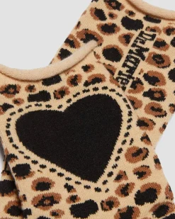 Leopard Heart Baumwollmischung Socken in Hellbraun