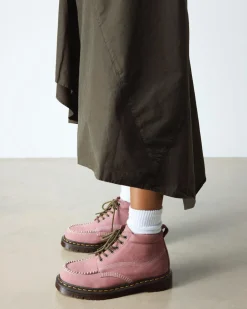 Lowell Chukka Nubuck Moc Toe Ankle Boots in Dusty Rose Pink