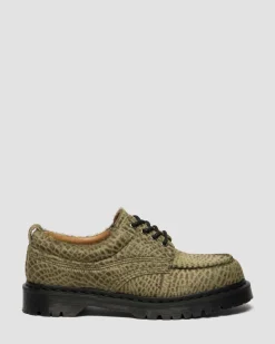 Lowell Hair On Leder Moc Toe Schuhe in Olivgrün Grün