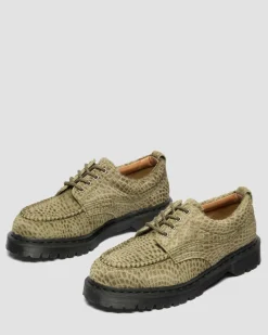 Lowell Hair On Leder Moc Toe Schuhe in Olivgrün Grün