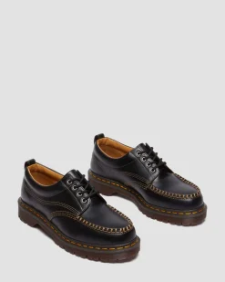 Lowell Leder Moc Toe Schuhe in Schwarz