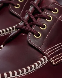 Lowell Leder Moc Toe Schuhe in Cherry Red