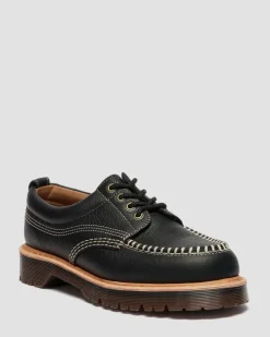 Lowell Wild Grain Leather Moc Toe Schuhe in Schwarz