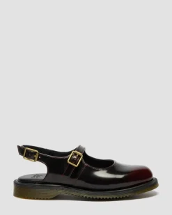 Madaline Mary Jane Rub Off Leder Sling Back Schuhe in Cherry Red
