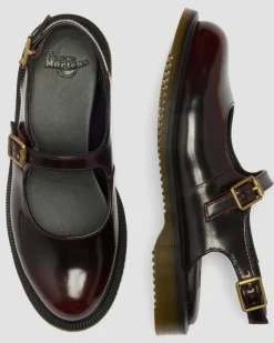 Madaline Mary Jane Rub Off Leder Sling Back Schuhe in Cherry Red