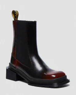 Maybole Leder Chelsea Boots mit eckiger Zehenpartie in Schwarz