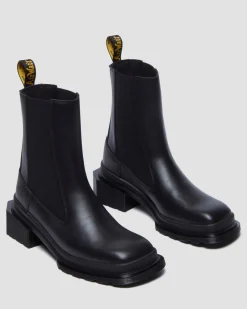 Maybole Leder Chelsea Boots mit eckiger Zehenpartie in Schwarz